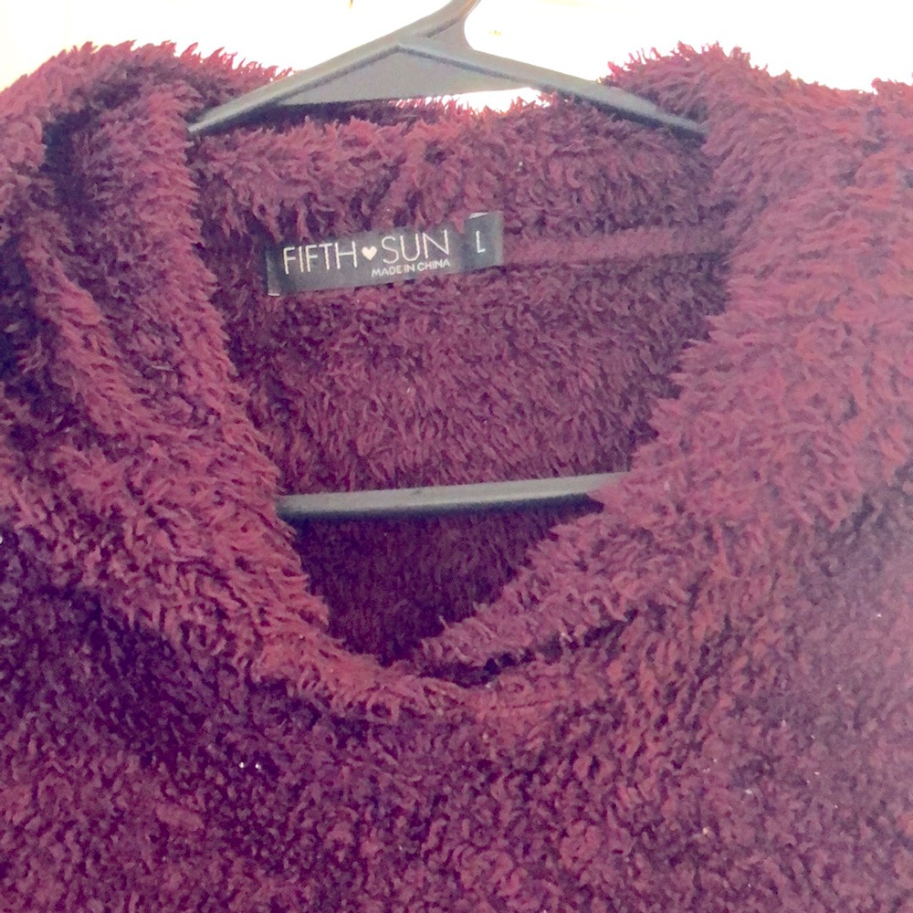 😀Sherpa Burgundy Hoodie